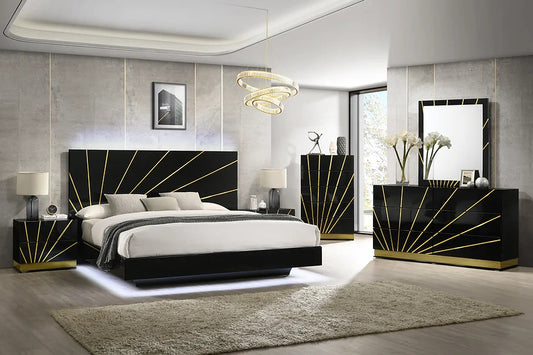 B58 Zenia (Black/Gold) Bedroom Set