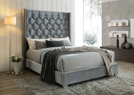 B9830-10 Beverly Grey-Black Bed King Only