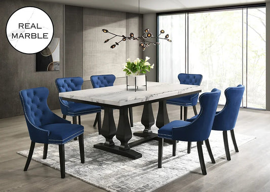 Paro (Blue) 5PCS DINING SET (4 CHAIRS & TABLE)
