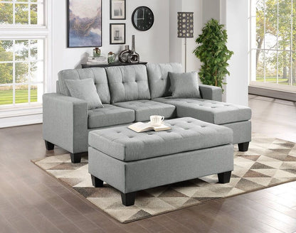 Naomi Linen - Reversible Sectional & Ottoman