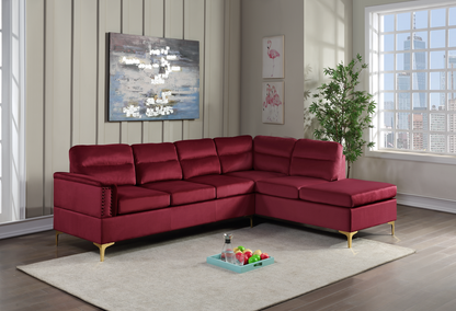 Vogue Sectional Gold Metal Legs